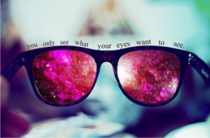 clouds, pink, quote, sunglasses