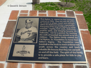Plaque Honoring Cal Ripken, Sr, at Stadium Place, former site of ...