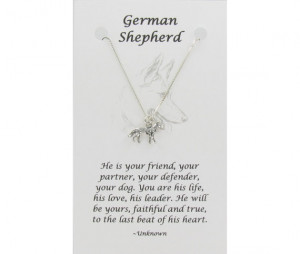German Shepherd Pendant on Card with Inspirational Quote