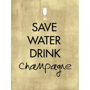 Save Water Drink Champagne A2 word art poster print