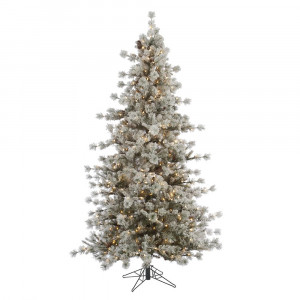 Vickerman A131546 Flocked Anchorage Pine Christmas Tree (with lights)