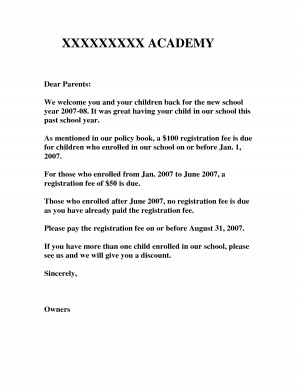 Parents Welcome Letter by uniqueoffers