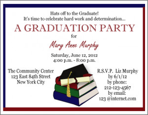 High School theme Graduation party invitations