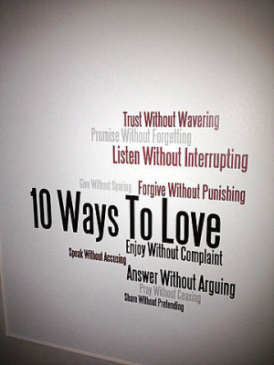 Ten 10 Ways to Love Word Art Quote Custom Framed