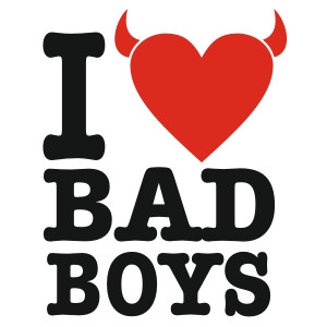 Details zu unserem T-Shirt-Motiv I love Bad Boys (Rubrik i-love)