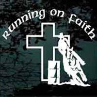 Barrel racing running on faith decals stickers