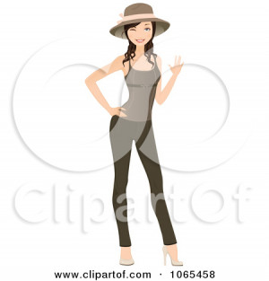 1065458-Clipart-Woman-Wearing-Leggings-Hat-And-Tank-Top-3-Royalty-Free ...