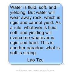 , soft, and yielding. But water will wear away rock, which is rigid ...