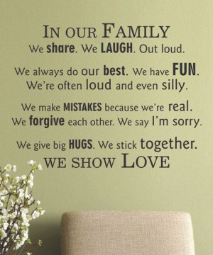 Black 'In Our Family' Wall Quote