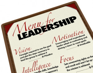 Menu for leadership listing all of the skills of a leader
