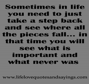 Sometimes Life You Need Just Take Step Back Love Quotes And