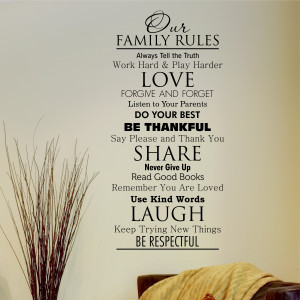 Classic Family Rules Wall Quotes™ Decal