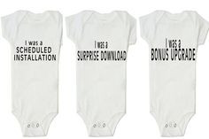 Funny Baby Onesie Baby Bodysuits Triplets Computer Software Themed