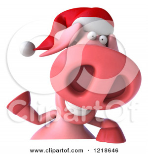 Christmas Pig With Sign