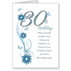30. Geburtstag in aquamarinem mit Blumen und Schme Karten