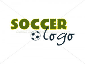soccer logo a 3 colour soccer or football logo in light green dark ...