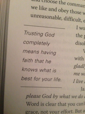 God's will is found in trusting God's plan, not in understanding God's ...