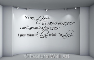 Details about Bon Jovi - It's My Life - Song Lyrics Wall Art Vinyl ...