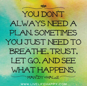 You don't always need a Plan. Sometimes you just need to breathe ...