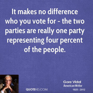 ... parties are really one party representing four percent of the people