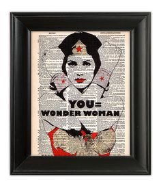 Wonder Woman typography print based on a quote from the comic Wonder ...
