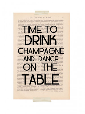 ... on the table - party decoration wedding decor - quote book page print