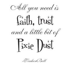 Tinker bell Quote 22x17 All you need is faith trust and a little bit ...