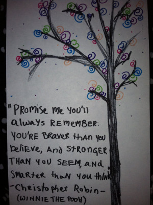 Promise me you’ll always remember - You’re braver.