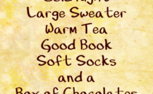 Cold Night Warm Sweater … Chocolates!