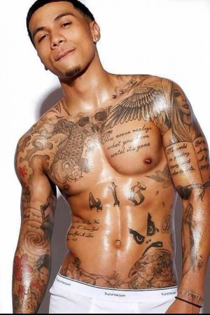 Handsome black men and tattoos