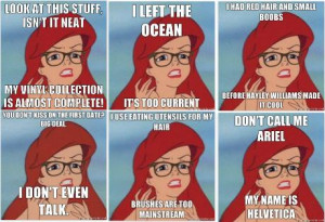 ... recognizable memes such as these beauties; hipster Ariel and Pedobear