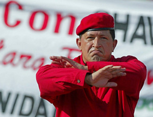 Venezuelan President Hugo Chavez gestures during a demonstration in ...
