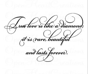 Love Wall Quote Decal - True Love is Like a Diamond - Wedding Wall ...