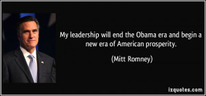 My leadership will end the Obama era and begin a new era of American ...