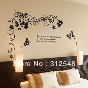 Free-shipping-New-Vine-Butterfly-Quote-Removable-Vinyl-Wall-Sticker ...