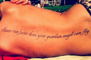 spine writing tattoos for women
