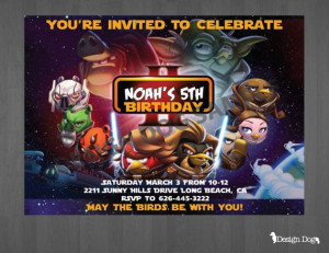 Angry Bird Star Wars Birthday Invitations