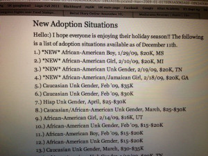 Why are black babies cheaper too adopt? bargain prices anyone??