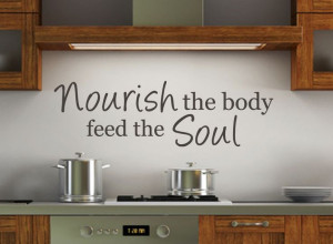 Nourish the Body Vinyl Wall Art Quote Decal via Etsy.