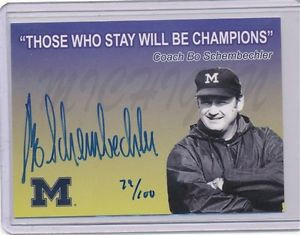 ... TK LEGACY MICHIGAN AUTOGRAPH BO SCHEMBECHLER 79/100 Q1 QUOTE CARD
