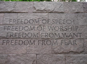 Franklin Delano Roosevelt Memorial Photo: Wall sayings