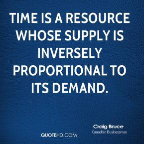 Time is a resource whose supply is inversely proportional to its ...