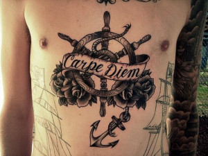 carpe diem chest tattoo