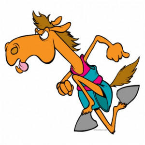 funny horse racer running horse cartoon photo sculptures