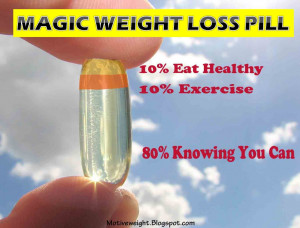 Magic Weight Loss Pill = 10% Eat Healthy, 10% Exercise, 80% Knowing ...
