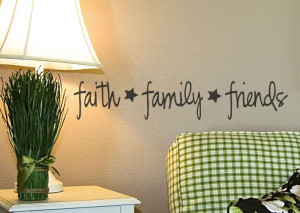 Faith Family Friends vinyl wall decal Primitive Decor wall lettering ...