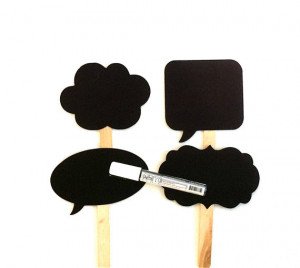 Bubble Photobooth Props with Chalkboard Marker Set of 4 Speech Bubble ...