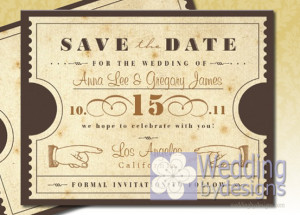 Damask Save The Date Postage Stands