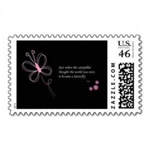 The Butterfly Quote Custom Stamps Black stamp