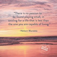There is no passion to be found playing small, in settling for a life ...